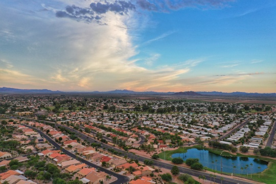 Aerial View Sun City in Arizona