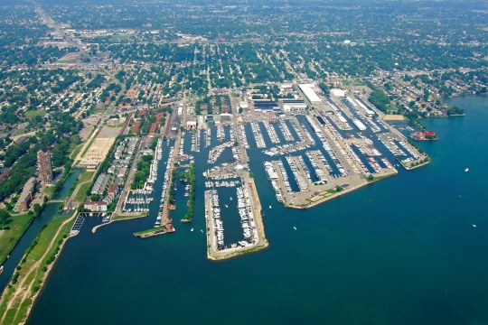 Aerial View in Saint Clair Shores Michigan