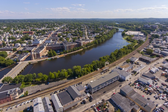 Aerial View in Waltham Massachusetts