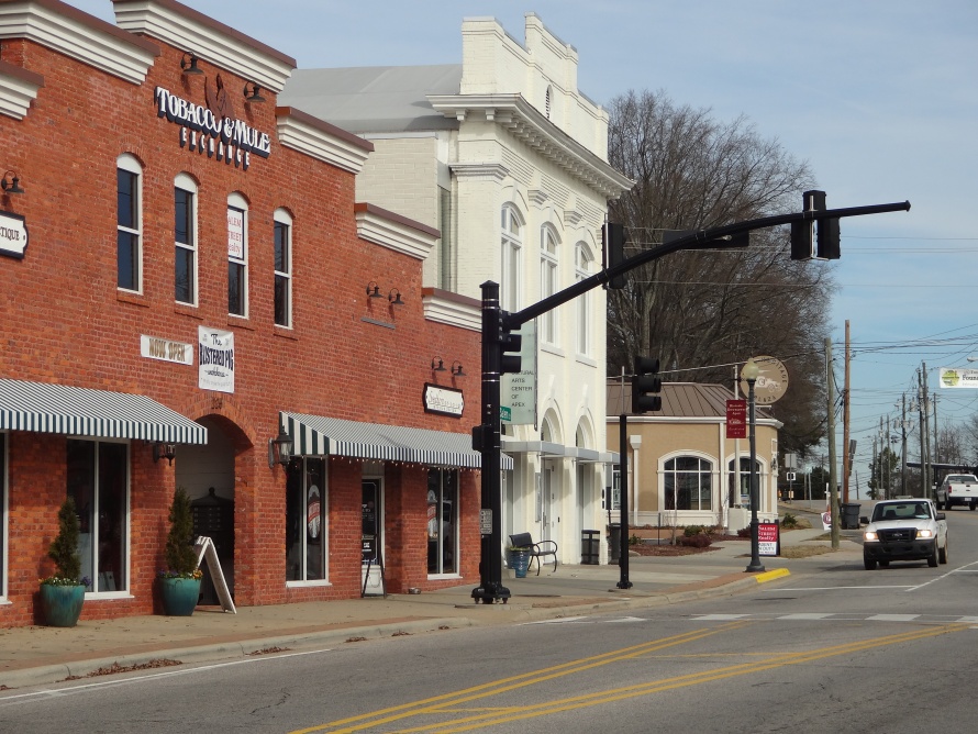 APEX, NC / USA - April 2015: Historic Downtown Apex, North Carolina