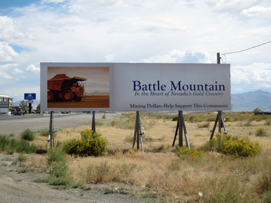 Battle Mountain Sign in Nevada