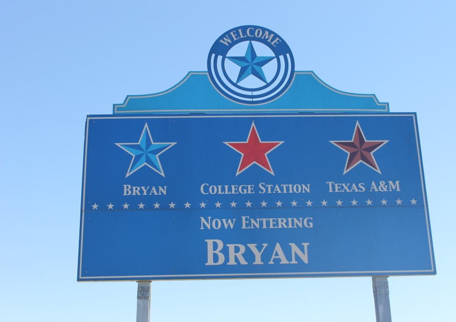 Bryan TX Welcome Sign in Texas