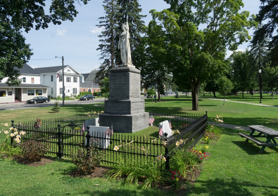 Civil War Memorial in Village Green Swanton Vermont