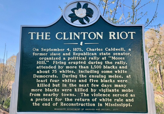 Clinton Riot Sign in Mississippi