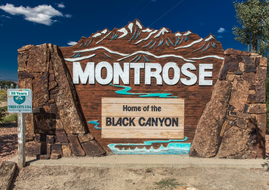 SEPT 18, 2018 - Montrose, Colorado, USA - Welcome to Momtrose Colorado Home of Black Canyon
