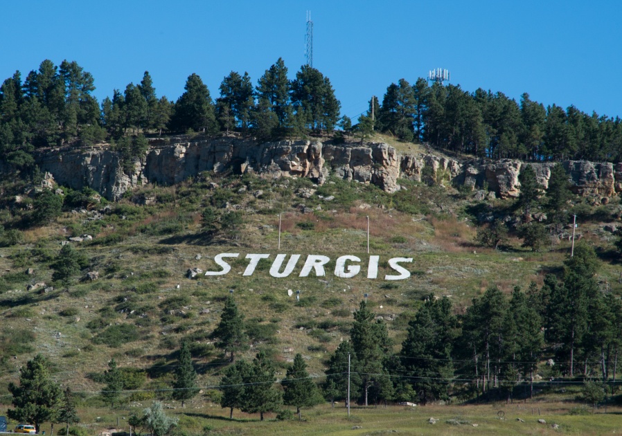 Letters on the hill at Sturgis, South Dakota