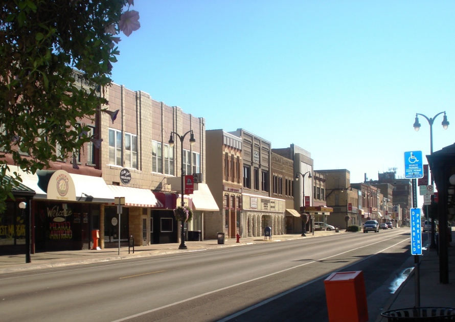 Main Street in Marshalltown in Iowa
