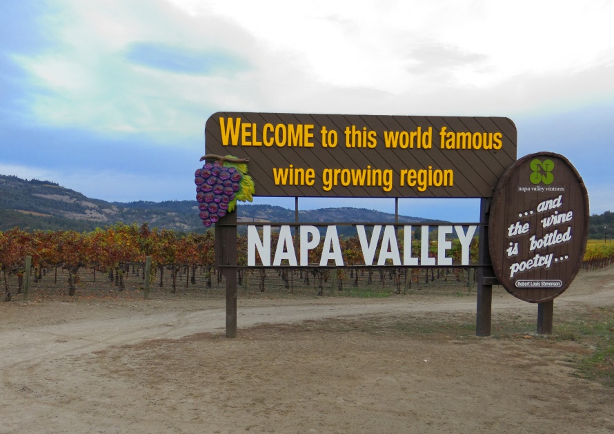 Napa Valley California welcome sign.