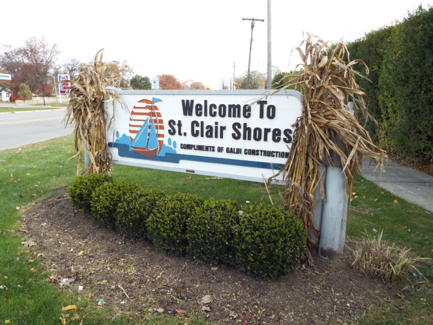 Saint Clair Shores Welcome Sign in Michigan