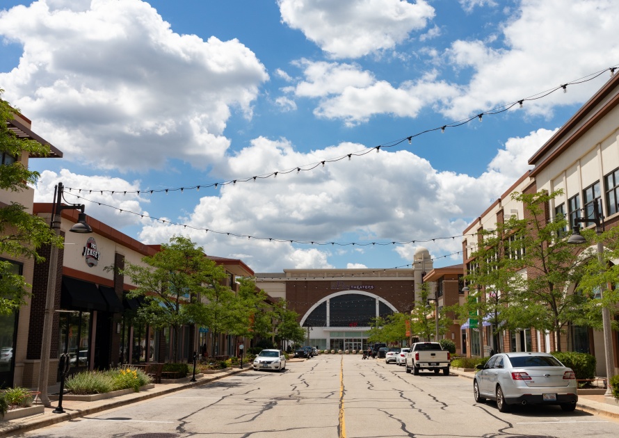 Bolingbrook, Illinois / USA - July 13 2020: Retail Stores at the Suburban Promenade Bolingbrook
