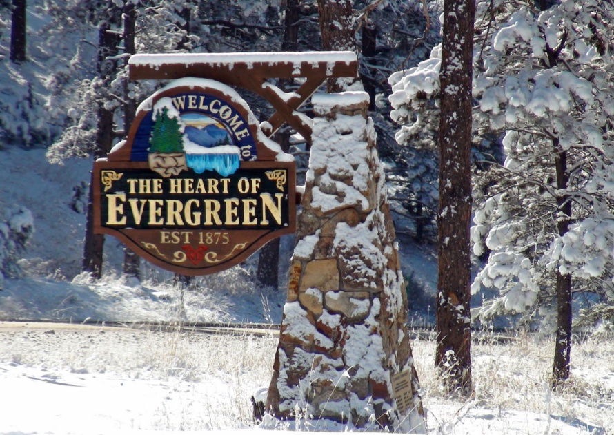 Welcome to Evergreen Colorado Sign