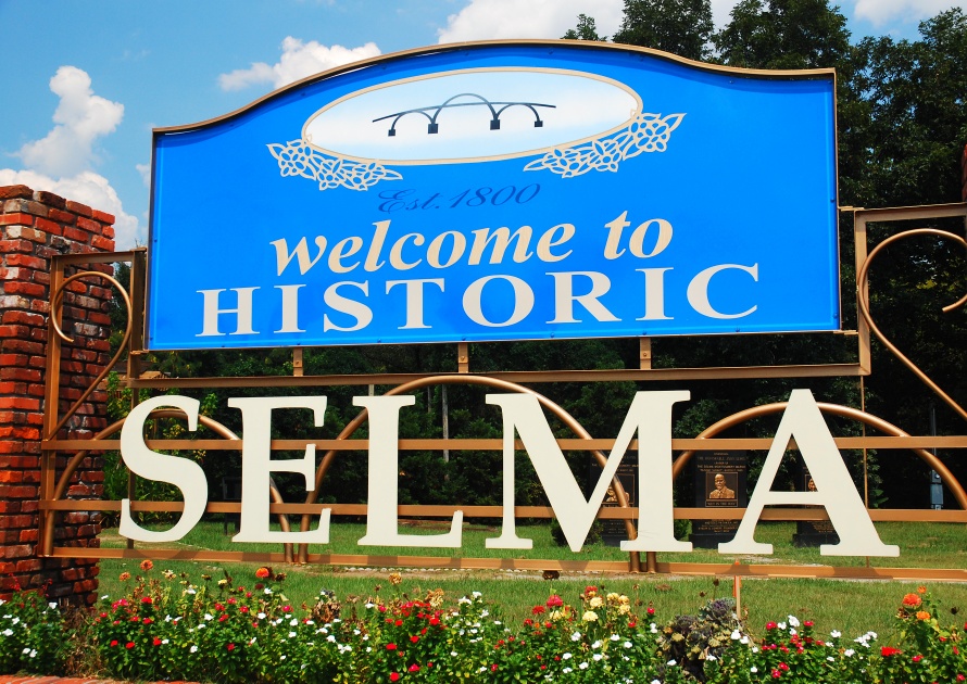 Selma, AL, USA September 14, A sign welcomes visitors to Selma Alabama, site of a famous civil rights demonstration