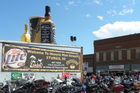 Sturgis, South Dakota. USA - Aug 2014 Overview photos of the Annual Sturgis Motorcycle Rally, held in the Black Hills of South Dakota.