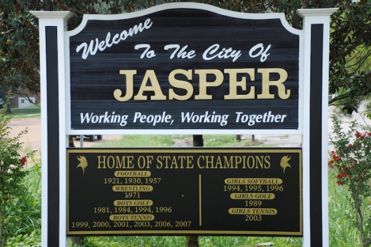 Welcome to the City Jasper Sign in Alabama