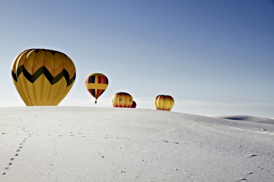 Alamogordo, New Mexico, USA Balloon Festival at the White Sands National Monument on September 19, 2010.