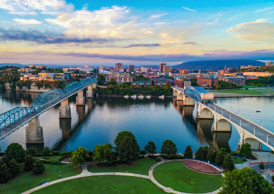Aerial View in in Chattanooga Tennessee