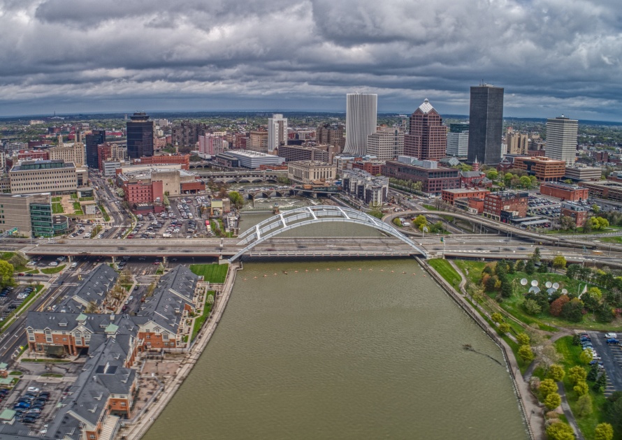 Aerial View Downtown Rochester New York