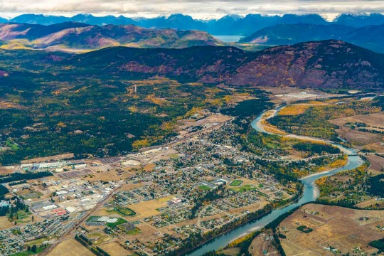 Aerial View in Columbia Falls Montana