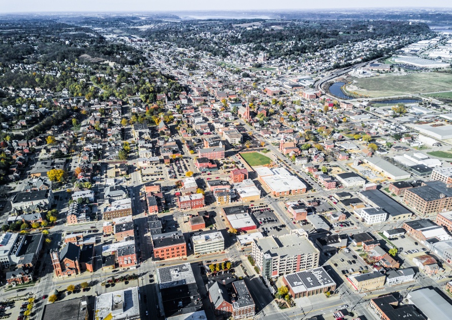 Aerial View in Dubuque Iowa