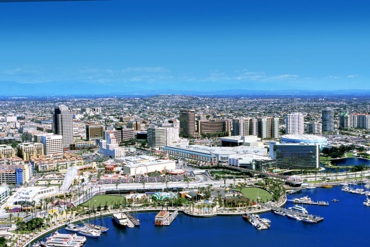 Aerial View of City Long Beach Califronia