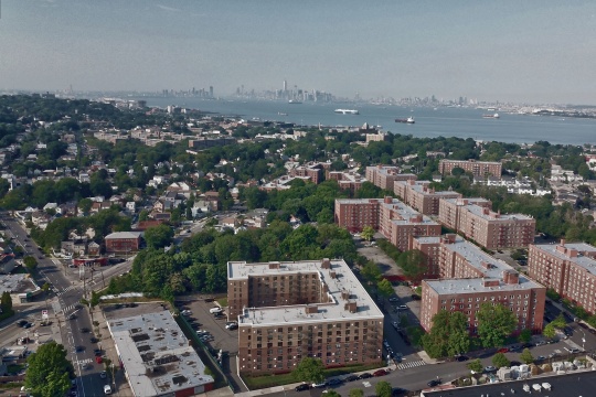 Aerial drone photos of Park Hill in Staten Island, New York
