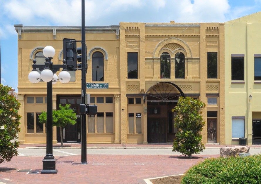 Two of the historic buildings on Main Street in Victoria Texas.