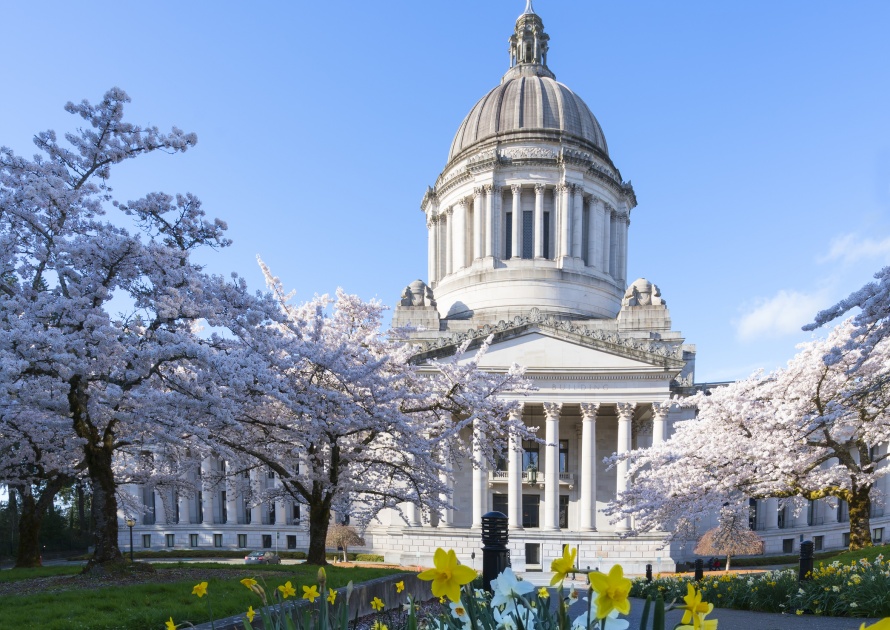 Washington State Capitol in Spring. Travel, historic.