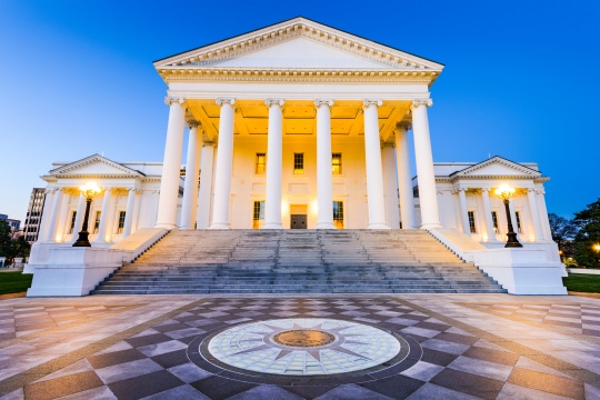 Virginia State Capitol in Richmond, Virginia, United States.