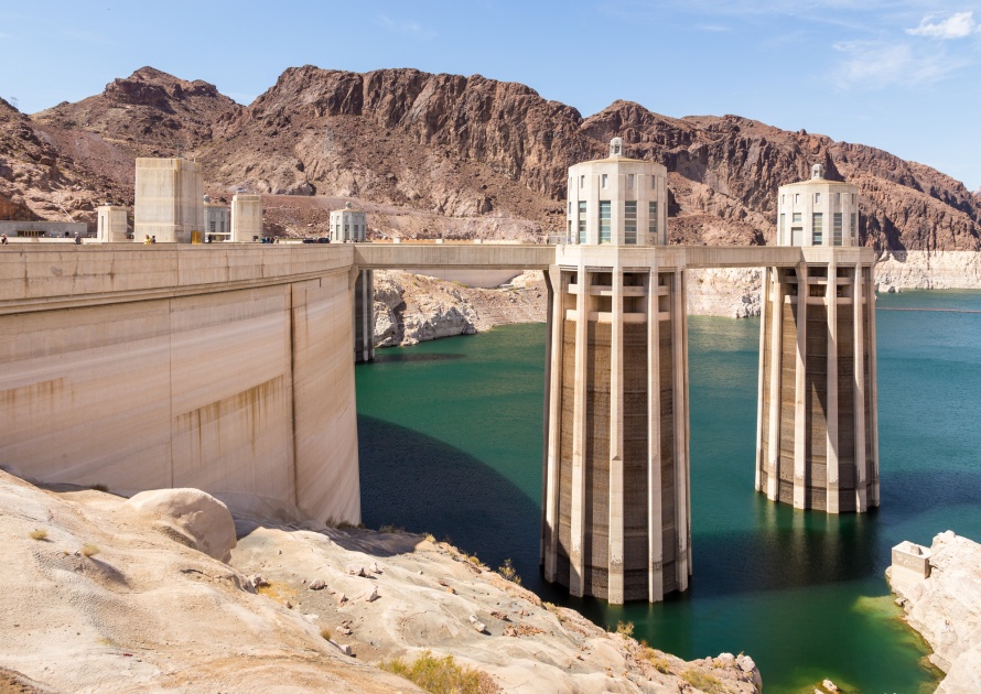 View of the Hoover Dam, Boulder City, Nevada, United States. Nevada, united.