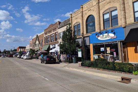 Rochester, Michigan / United States - July 11, 2019: Downtown Rochester Sidewalk Sales along S Main Street
