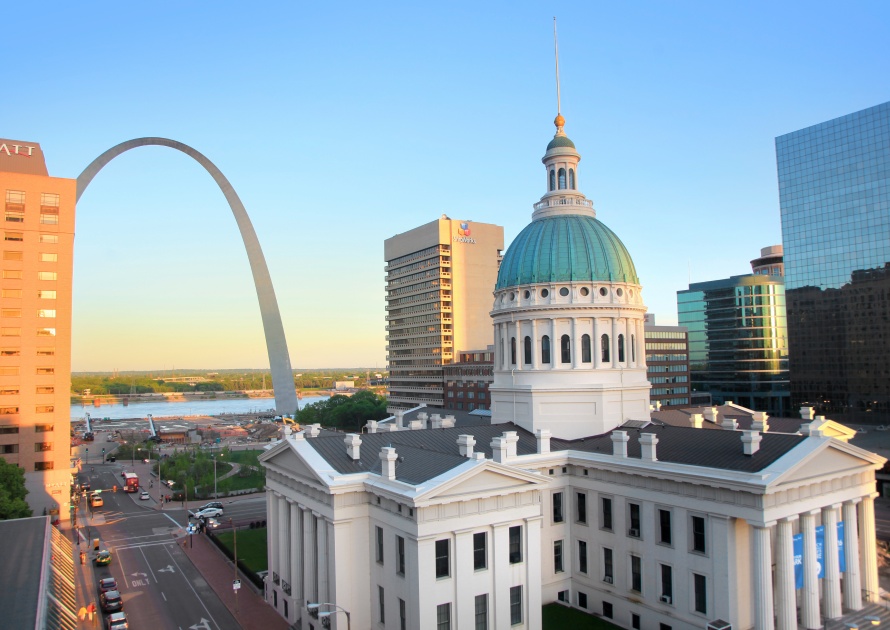Saint Louis, MO, USA - April 28, 2016: Old courthouse in Saint Louis is Missouri`s tallest habitable building from 1864 to 1894. On April 27,2016 Saint Louis, USA