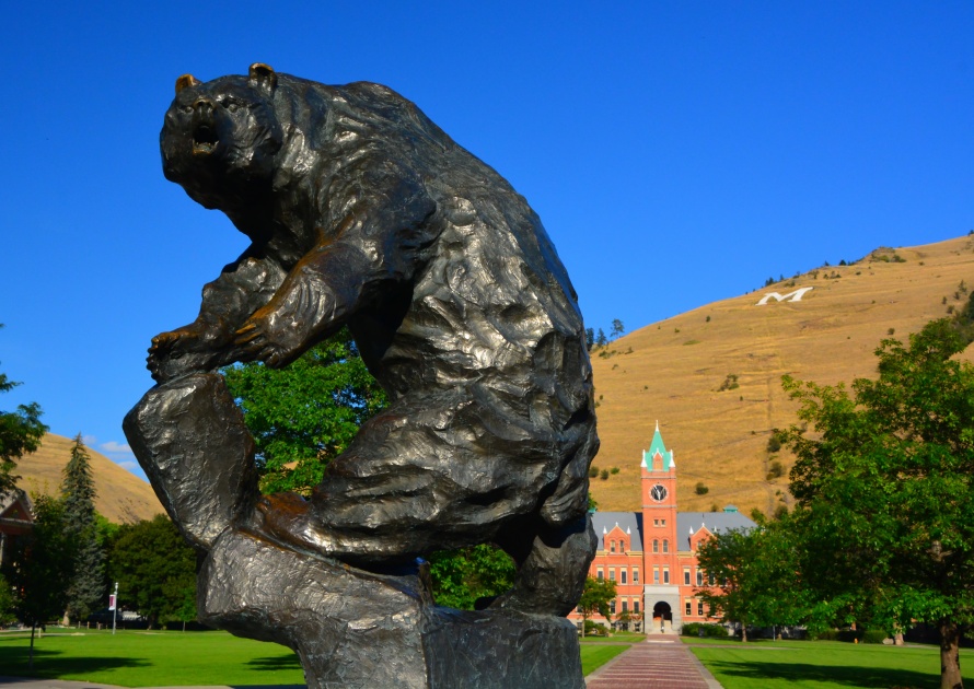 Missoula, Montana/USA - August 17 2014: Grizzly Statue