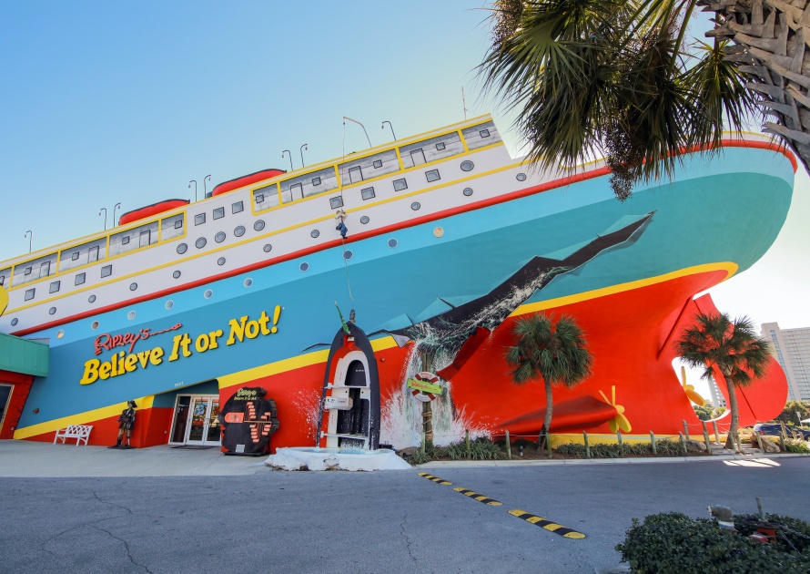 PANAMA CITY BEACH - DECEMBER 9, 2016: Building of Ripley's Believe It or Not! museum opened in 2006. It looks like a 1950s luxury cruise liner