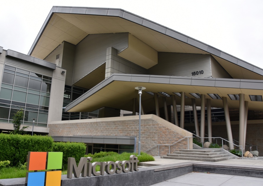 Microsoft Visitor Center at headquarters in Redmond, Washington, USA.