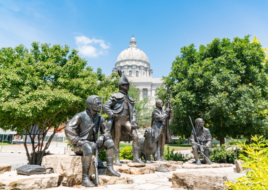 Lewis y Clark Monument in Jefferson City, Missouri.