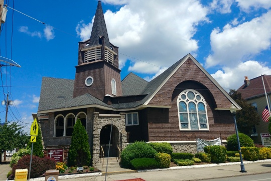 Clifton, NJ - July 12 2020: Exterior of the United Reformed Church