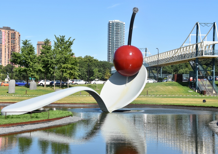 The Spoonbridge and Cherry at the Minneapolis Sculpture Garden in Minnesota USA