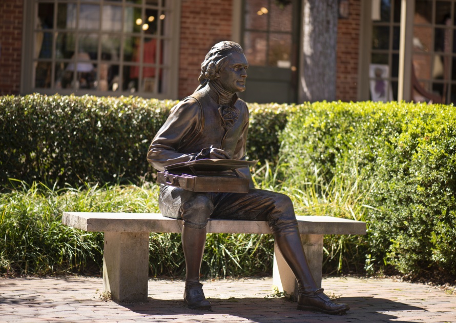 Thomas Jefferson statue in Williamsburg Virginia.