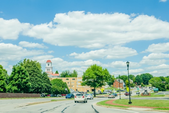 Driving on the streets in Maryville, Tennessee