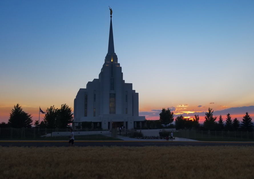 Sunset from the Rexburg LDS Temple in Idaho.
