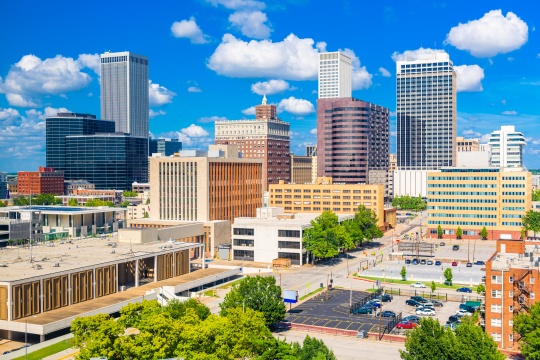 Tulsa, Oklahoma, USA downtown city skyline in the afternoon.