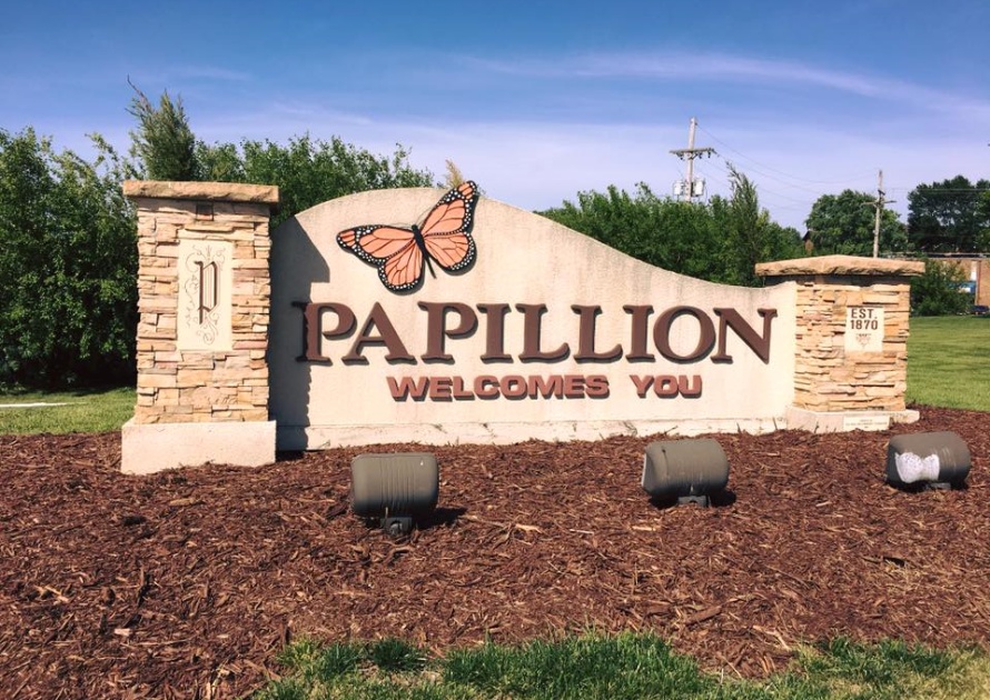 Welcome Papillion Sign in Nebraska