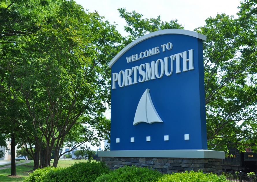 Welcome to Portsmouth Sign, Portsmouth, Virginia, USA.