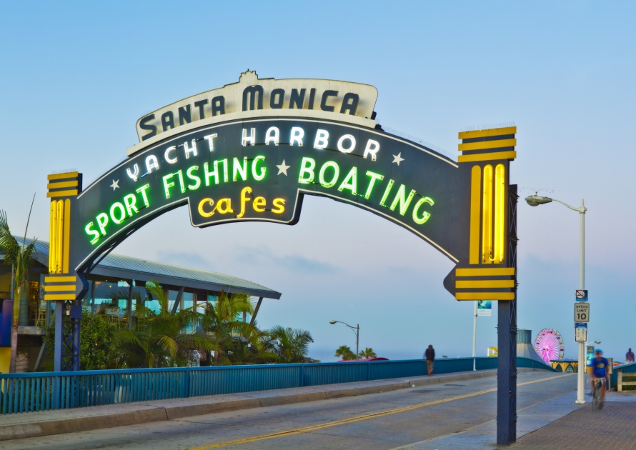Santa Monica Pier in Santa Monica, California. California, Monica.